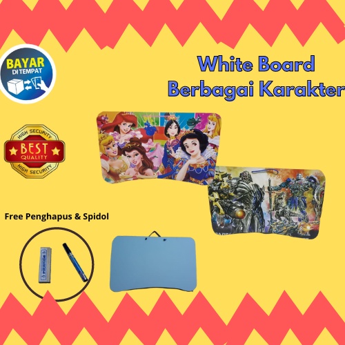 

White Board Anak Berbagai Karakter/White Board Asli Melamin Free Penghapus Dan Spidol