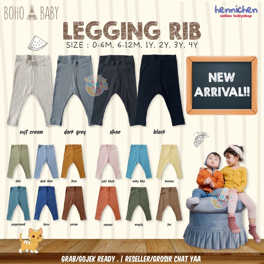 Bohopanna Legging Rib / Reeb 0-4 Tahun Celana Legging Anak