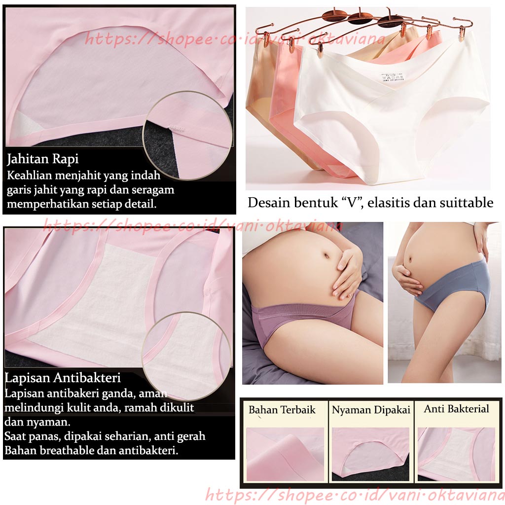 Celana Dalam Wanita Hamil Sutra Es Celana Dalam Wanita CD Hamil JUMBO Tanpa Jahitan CD Elastis Tanpa Jejak Nyaman Dipakai