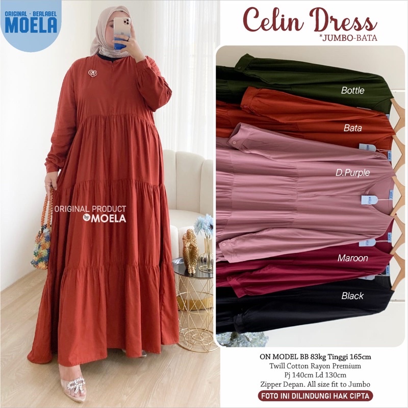 Gamis dress rayon polos Amora/Anse/Celin/Baisa/Biumi/Molin/Ciaji/Jihas/Flate/Tosti/Milly/Tisa/Siuti/Chesa/Fimel/Yapi/Lilci/Balo/Polse/Rensi/Silom/Neta/Rome by Moela berlabel-Celin bata