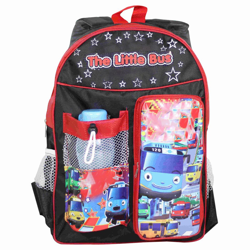 Tas Ransel Anak Botol Little Bus Merah Bagus Backpack Kekinian Keren Tas Sekolah Les Piknik