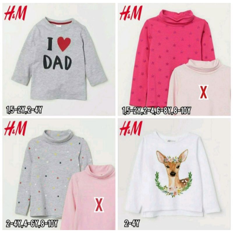 SALE NEW HNM Kaos Anak Perempuan Lengan Panjang