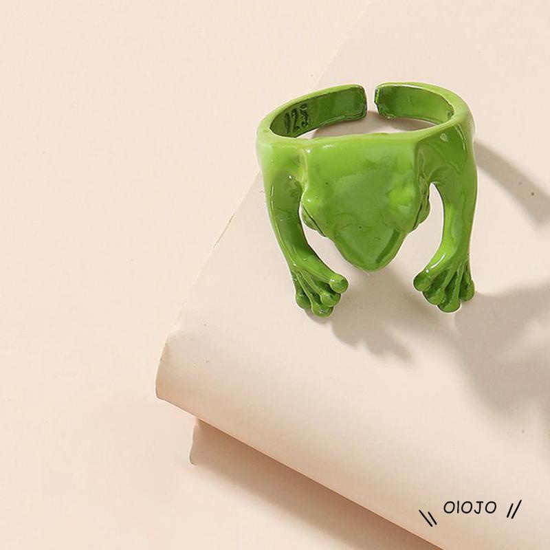 【COD】Cincin Metal Terbuka Adjustable Desain Katak Untuk Pria