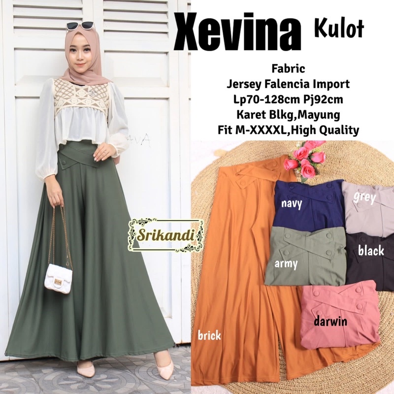 CENTER XEVINA KULOT CULLOTES BY QUEEN / KULOT JUMBO MAYUNG JERSEY FALENCIA IMPORT