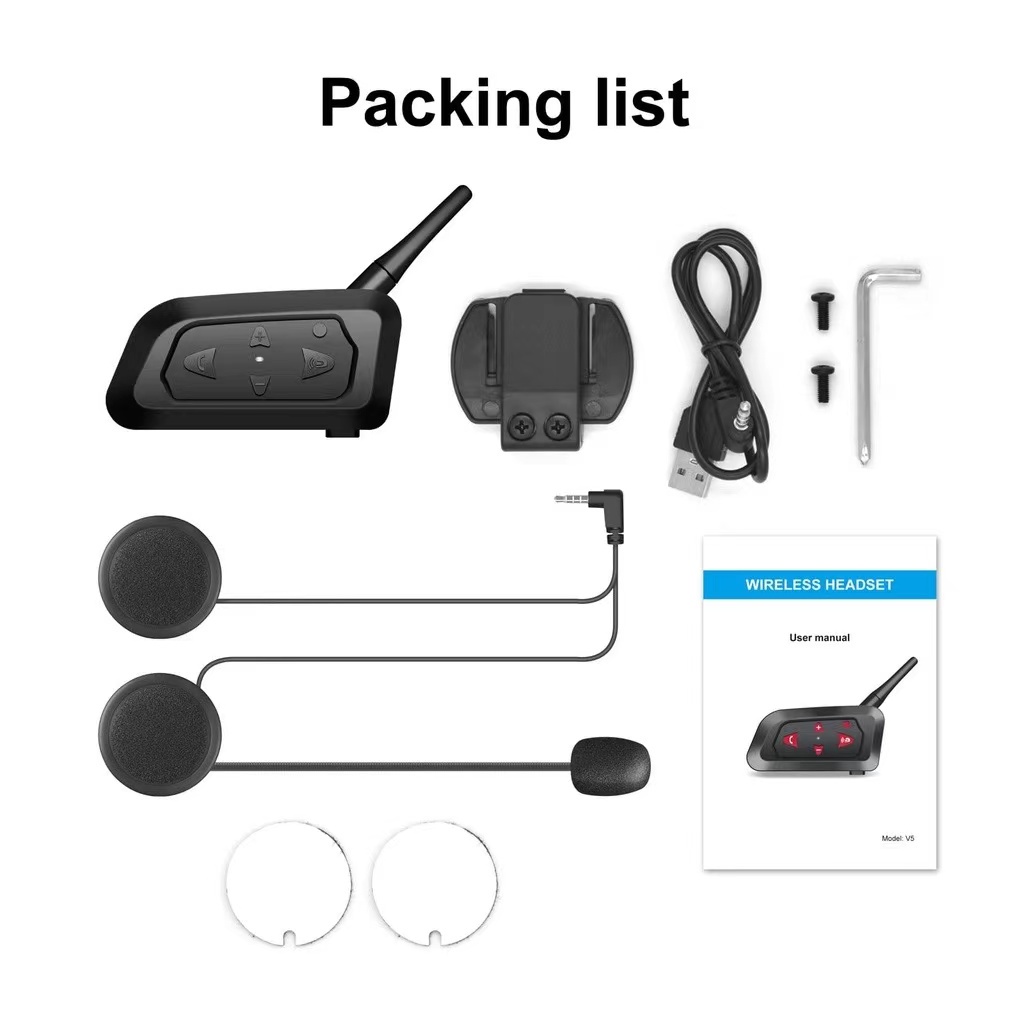 V5 Headset bluetooth helm waterproof MUSIK / FM RADIO / GPS /TELEPONAN-4