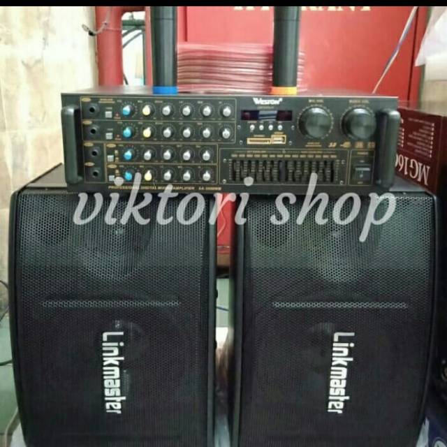 PAKET SPEAKER LINKMASTER DAN AMPLI WESTON USB BLUETOOTH