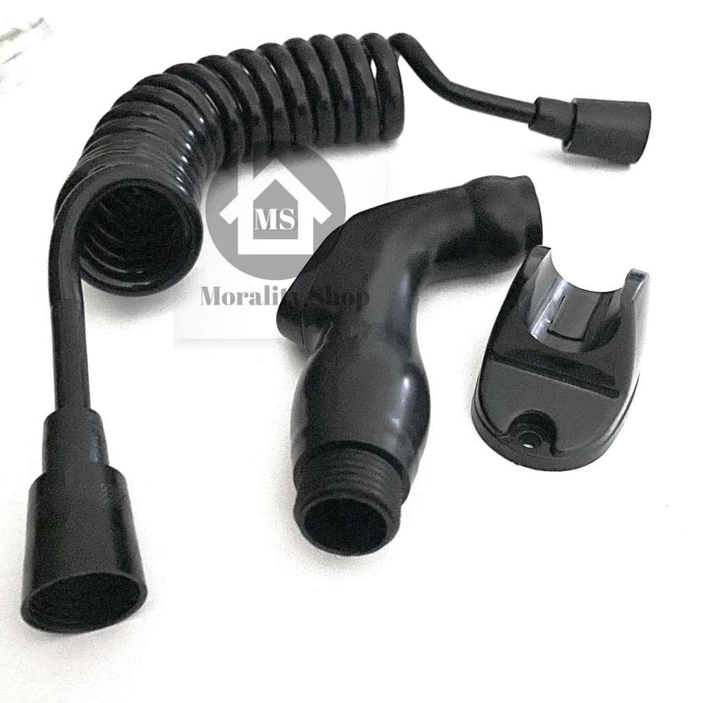 Jet shower Toilet HITAM set 9908H- semprotan air kloset shower cebok bidet selang telefon telpon A57