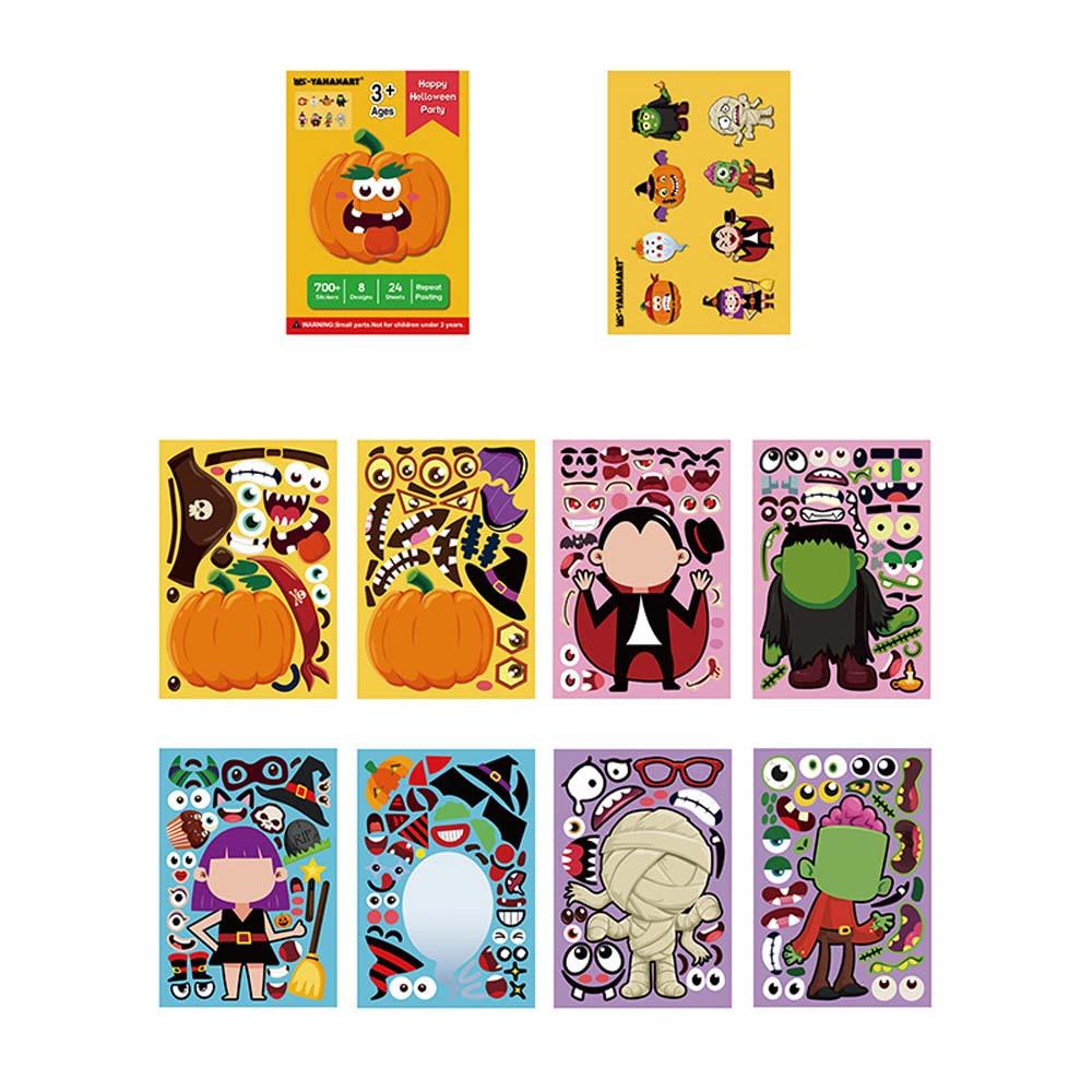 Lanfy Permainan Puzzle Kartun Halloween Princess Dinosaurus Stiker Bagasi Komputer Gitar Koper Dekorasi Mainan Edukasi