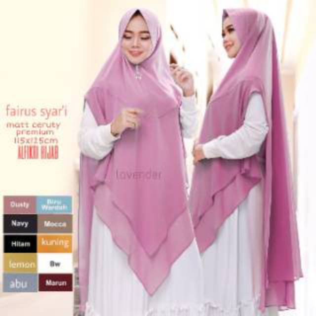 JILBAB HIJAB KHIMAR SYARI CERUTY JUMBO 2 LAYER PAD ANTEM BELAH SAMPING-2