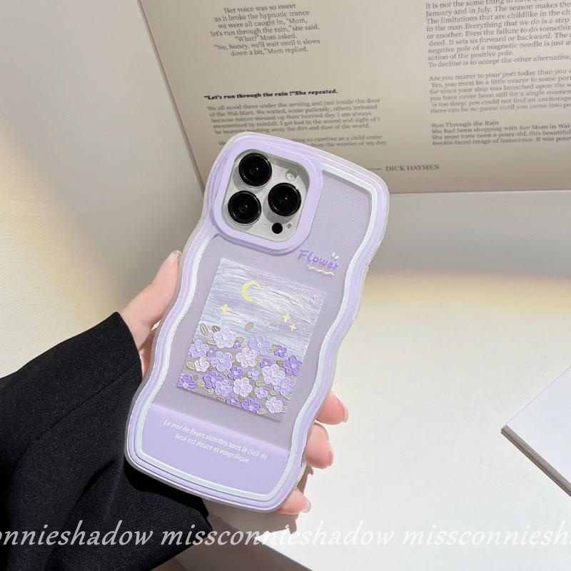 Vivo Y02 Y35 Y12s Y16 Y15s Y21T Y22 Y02s T22s Y75 Y11 Y15 Y12i Y15A Y33s Y12 Y21 Y91C Y17 Y20 Y30 Y11s Y20i Y30i Y91 Y20s G Y21A Y33T Art Lukisan Cat Minyak Flower Wavy Frame Soft Cover