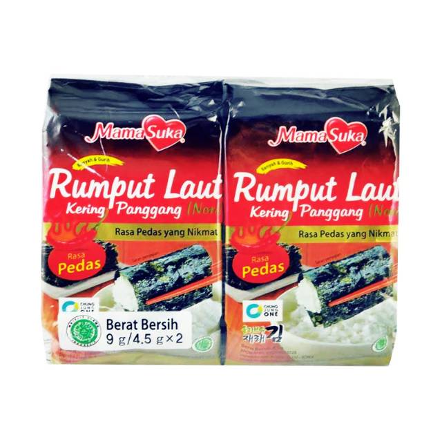 

Mamasuka Rumput Laut Panggang Pedas 2X4,5Gr