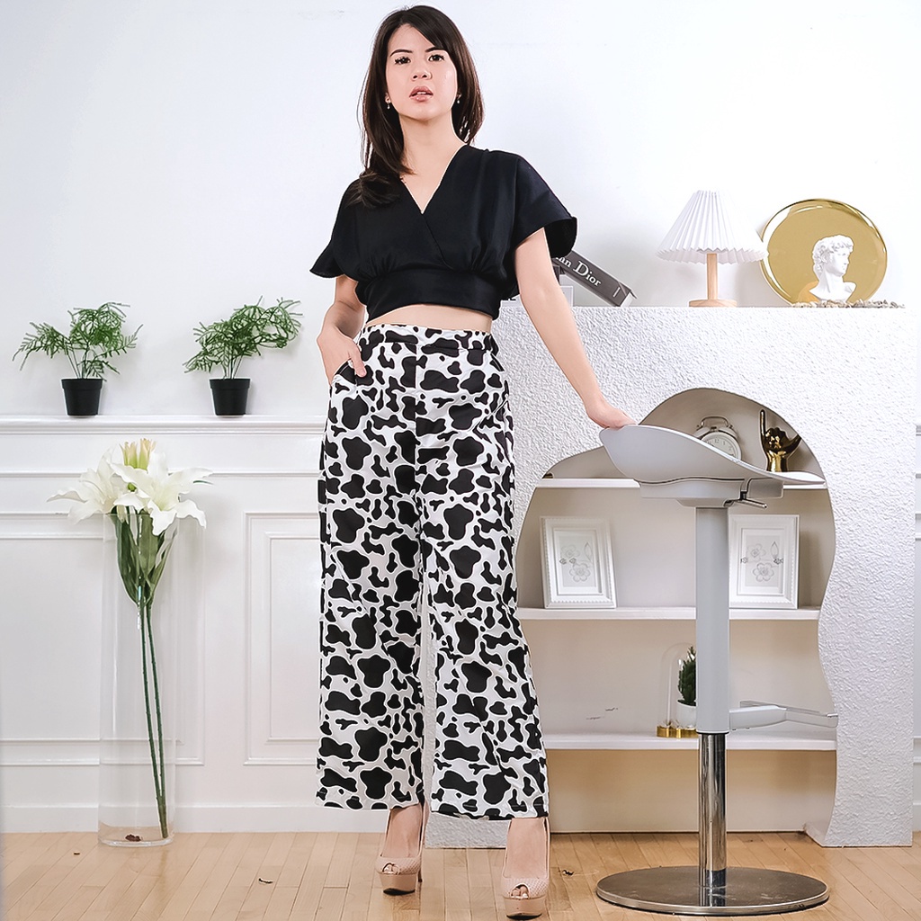 BEFAST - ZEC OOTD Wanita Celana Kulot AIMYA / Kulot Zebra / Kulot Animal / Celana Panjang Motif / Kulot Kekiniaan Remaja / Keluaran terbaru 2022 / Celana Kulot Trendy / Terlaris