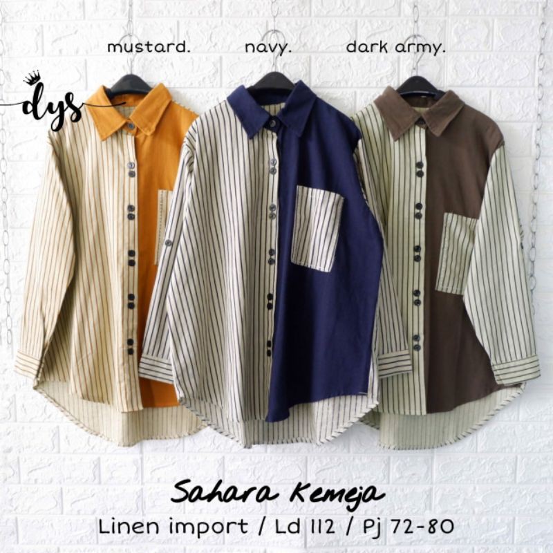 {} Kemeja Cewek Bergaris SAHARA