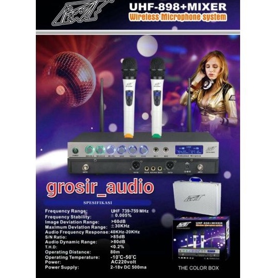 MIC WIRELESS PEWIE 898 MIXER ,MIC PEWIE ,MICROPHONE WIRELESS PEWIE 898 MIXER