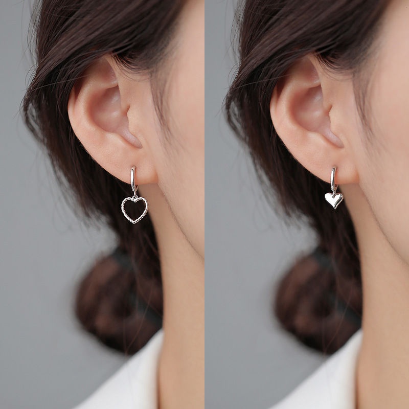 Hollow Asymmetric Love Earrings Accessories Korea Short Style Temperament Fashion