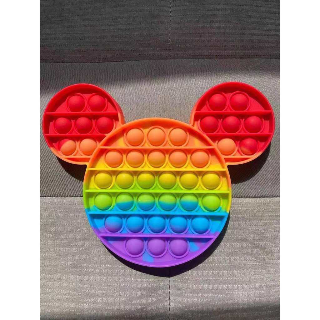 Pop It Rainbow Unicorn Fidget Toy Langka Murah Berkualitas Unik Mainan Edukasi Edukatif Free Gundu-mickey