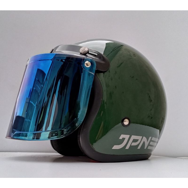 Helm JPN hijau Army Metalic