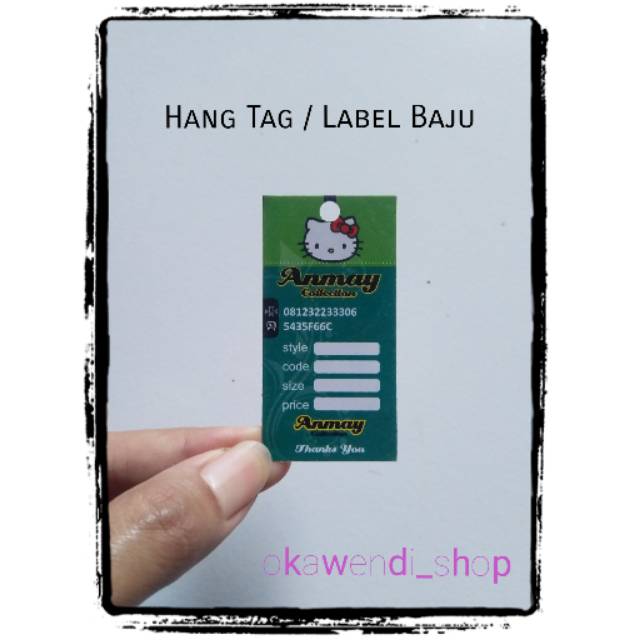 

HANG TAG / LABEL BAJU / PRICE TAG / LABEL HARGA Design Kode: OK H06
