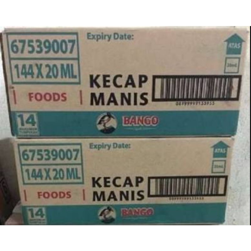 

Kecap Bango Saset 144 pcs x 20 ml Dus Karton kecap manis