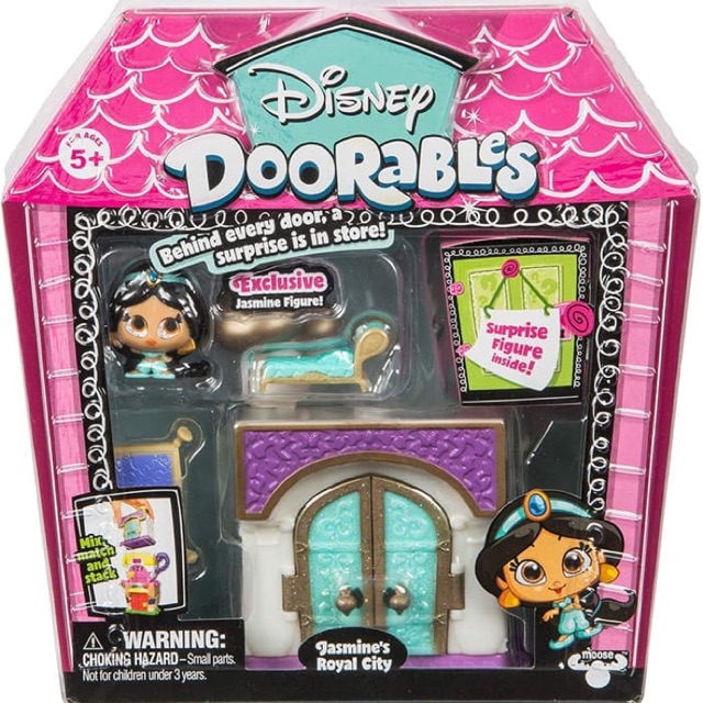Doorables Mini Stack Play Set Jasmine, Alice,Ariel, Mickey, Beast, Moana, Pinocchio, Boo, Hook Pack