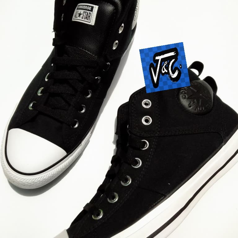 converse chuck taylor all star mid high street black black