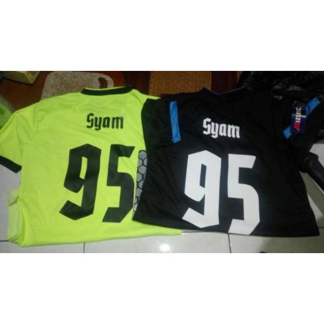 Sablon Polyflex nama dan nomor punggung /no punggung dan nama team