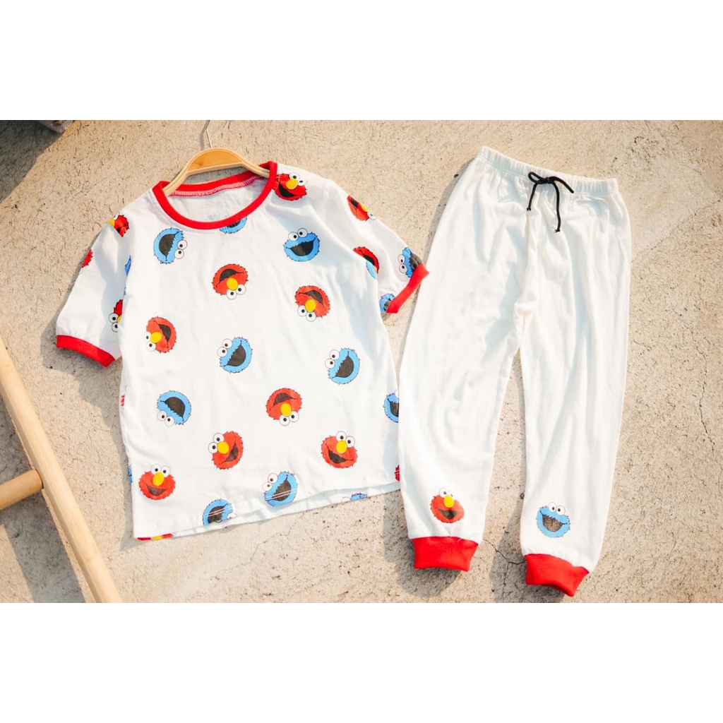 Baju Setelan Anak Karakter Elmo