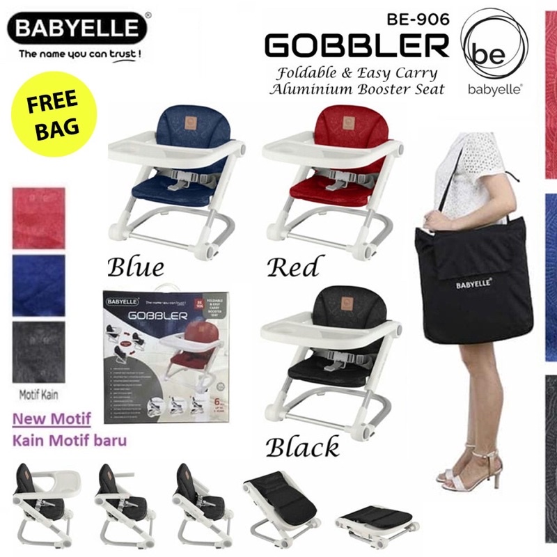 NEW GOBBLER BABYELLE BOOSTER SEAT 906 &amp; FOLDABLE EASY CARRY/KURSI MEJA MAKAN BAYI/KURSI MAKAN BAYI