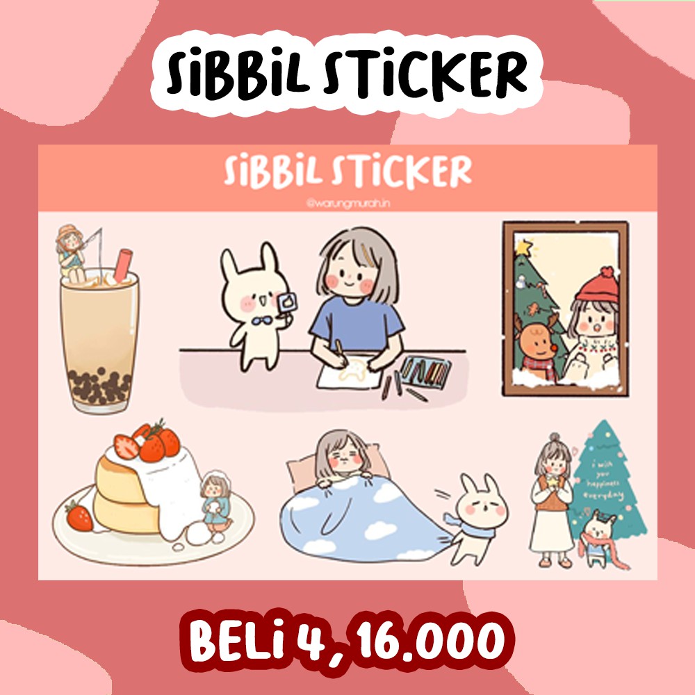 

[BELI 4, 16.000] SIBBIL STICKER AESTHETIC, LUCU, MURAH, BERKUALITAS, ANTI AIR, SUDAH CUTTING