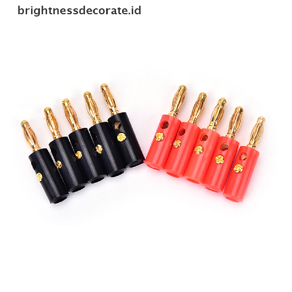 [birth] 10pcs/lot audio speaker screw banana gold plate plugs connectors 4mm [ID]