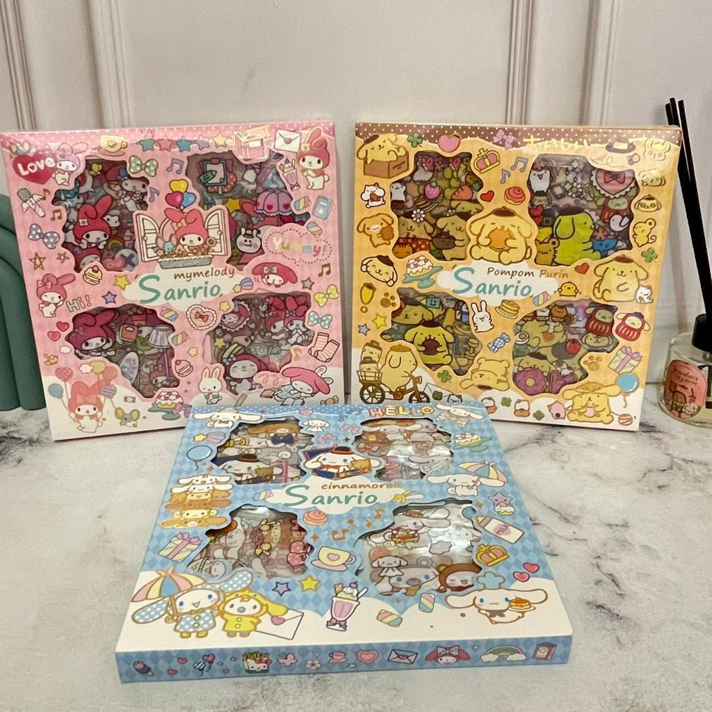 Sticker Sanrio 32 Lembar Lucu Lengkap Variant Melody Purin Cinnamoroll / Stiker Sanrio 1 box Isi 32 Lbr ready 3 Warna Alat Tulis Anak kekinian Kualitas terbaik Bisa Grosir dan COD