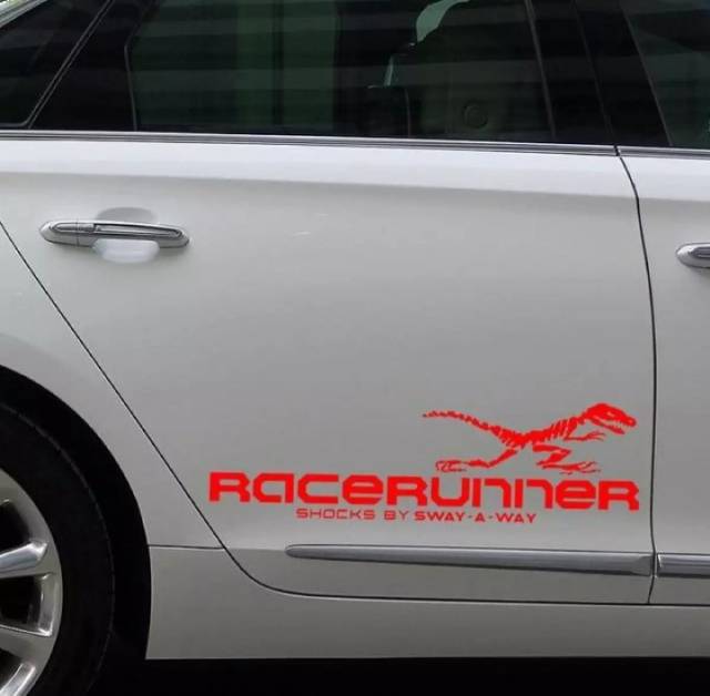 Stiker mobil cutting body mobil kaca depan belakang racerunner