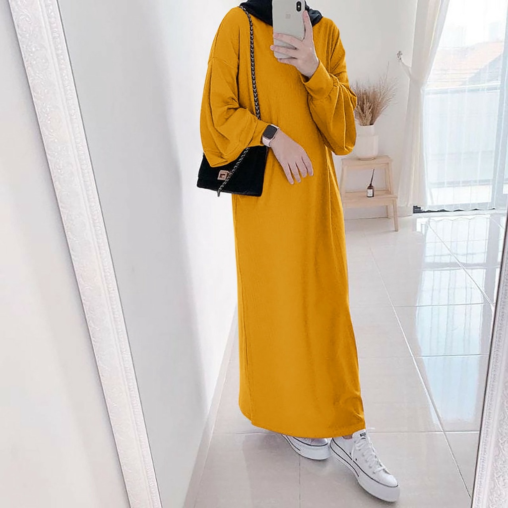 (COD) Gladys Dress Varian Warna / Pakaian Wanita / Fashion Muslim / Dress Muslim-Mustard