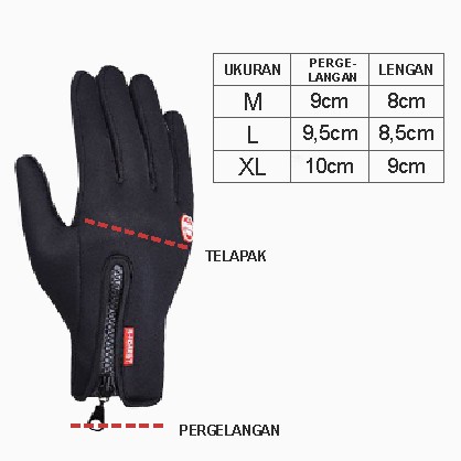 Sarung Tangan Reseleting Anti Panas Waterproof Zipper