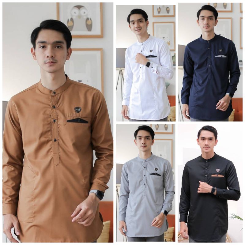 Baju Koko Kurta Dewasa Lengan Panjang Material Catton  Adem Serap Keringat