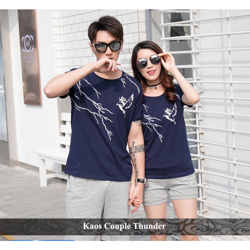 KAOS COUPLE THUNDER NAVY BAJU PASANGAN SERASI MODEL KEREN