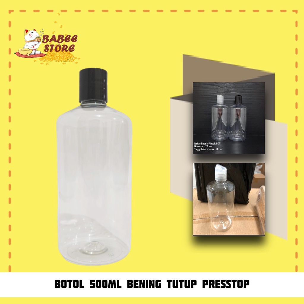 BABEE - BOTOL PLASTIK 500ML PRESSTOP BENING PUTIH / BOTOL 500 ML ISI ULANG  [HARGA GROSIR ]