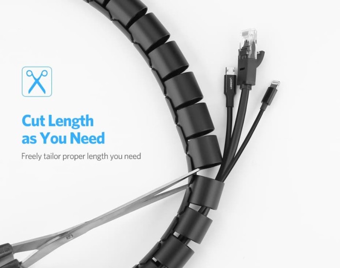 

Ugreen 30819 Kabel Spiral / Spiral Cable Zipper Organizer Tube 0.25m x 3m