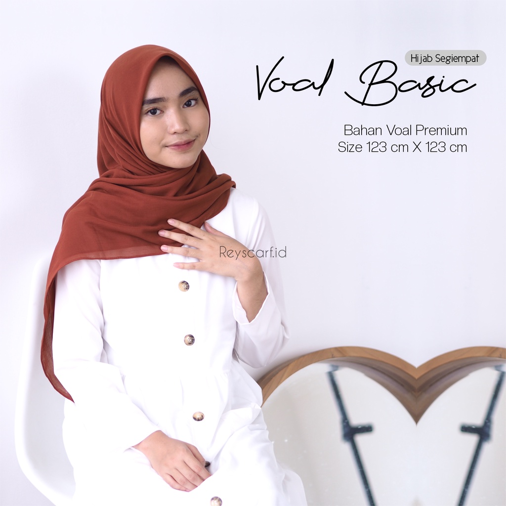 Hijab Segiempat Voal Basic By Reyscarf Bahan Voal Premium Adem Banyak Pilihan Warna Elegant Bisa COD