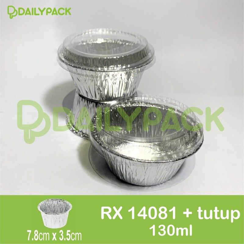 Aluminium Foil Cup RX 14081 + Tutup Mika (Bulat diameter 7.8cm)