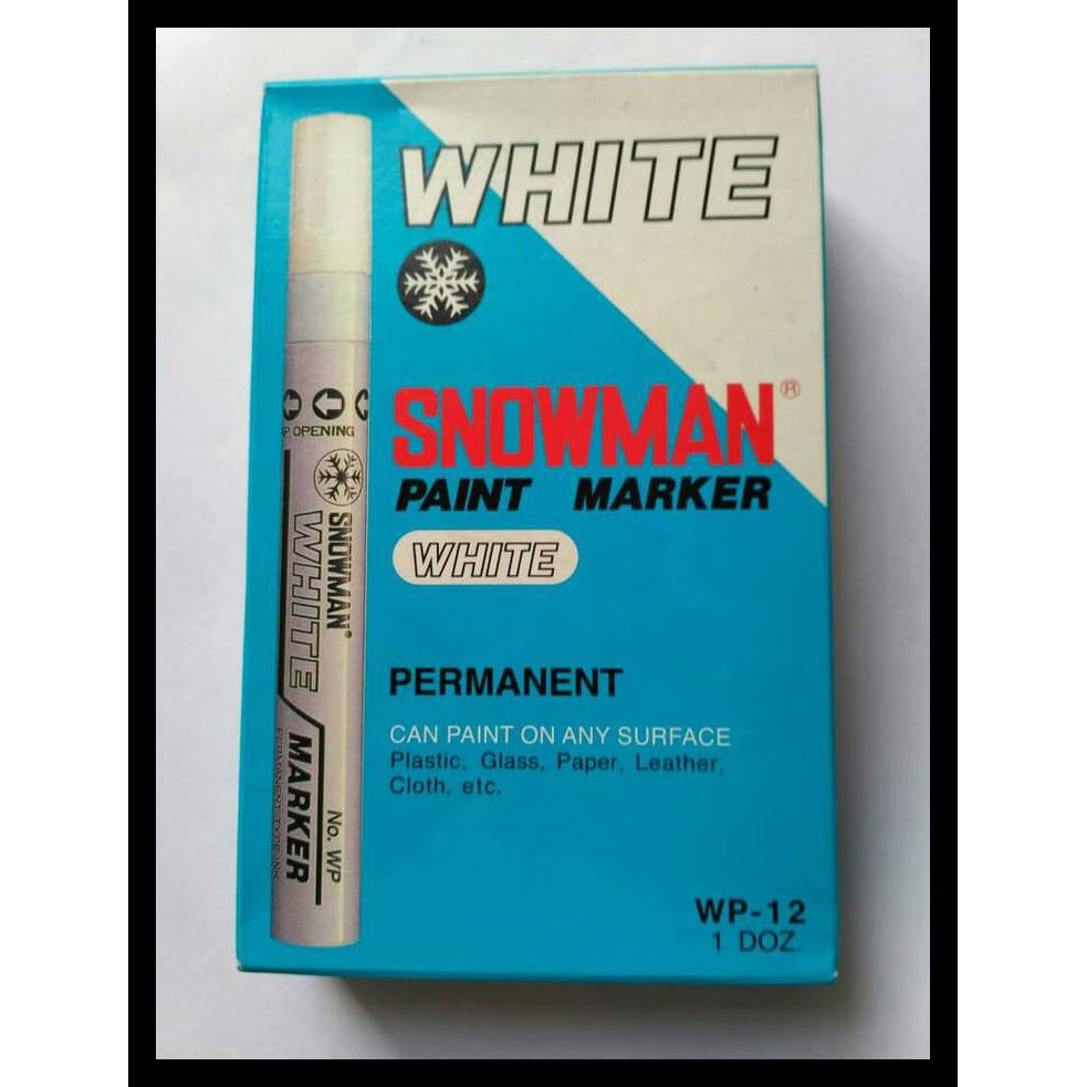 

PROMO SPIDOL PAINT WHITE MARKER WP-12 SNOWMAN ( PER LUSIN ) PAKET ALAT TULIS MURAH