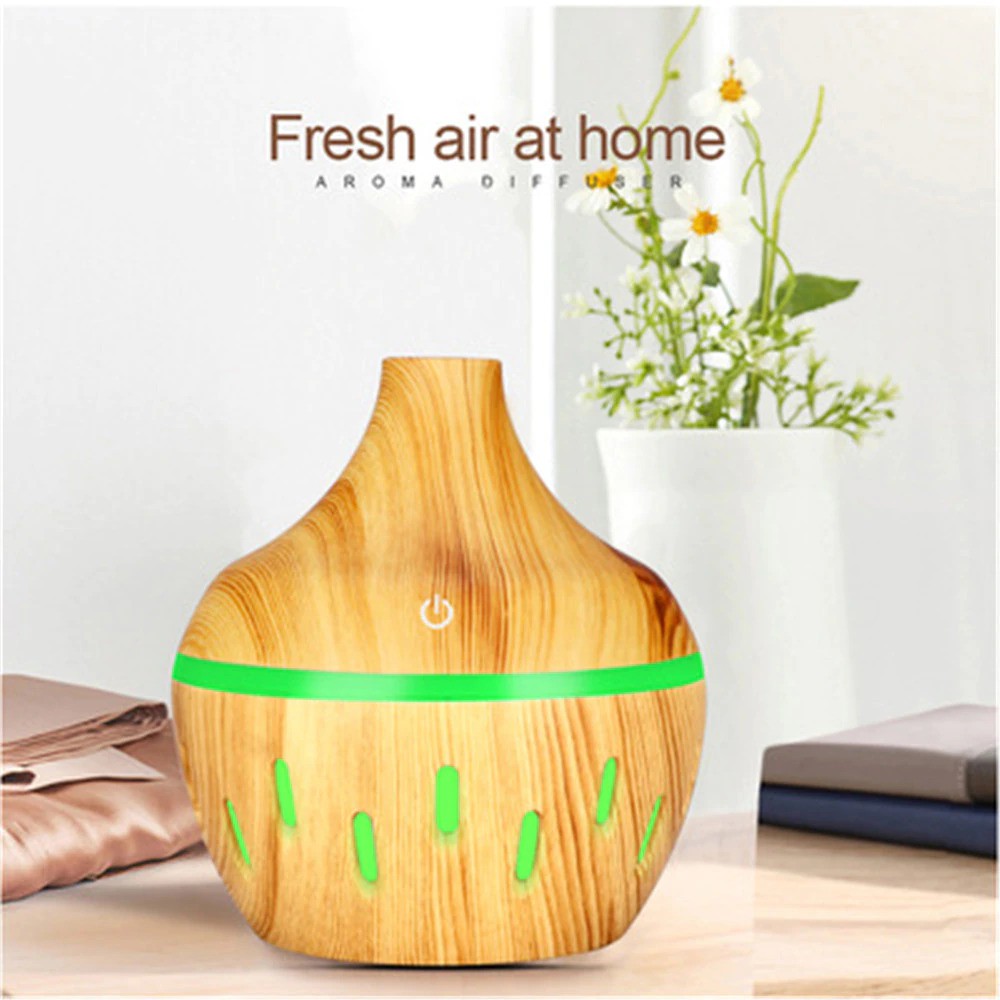 BAYAR DI TEMPAT Pelembab Udara Penyejuk Ruangan Air Humidifier Aromatherapy Diffuser Wood Design 300