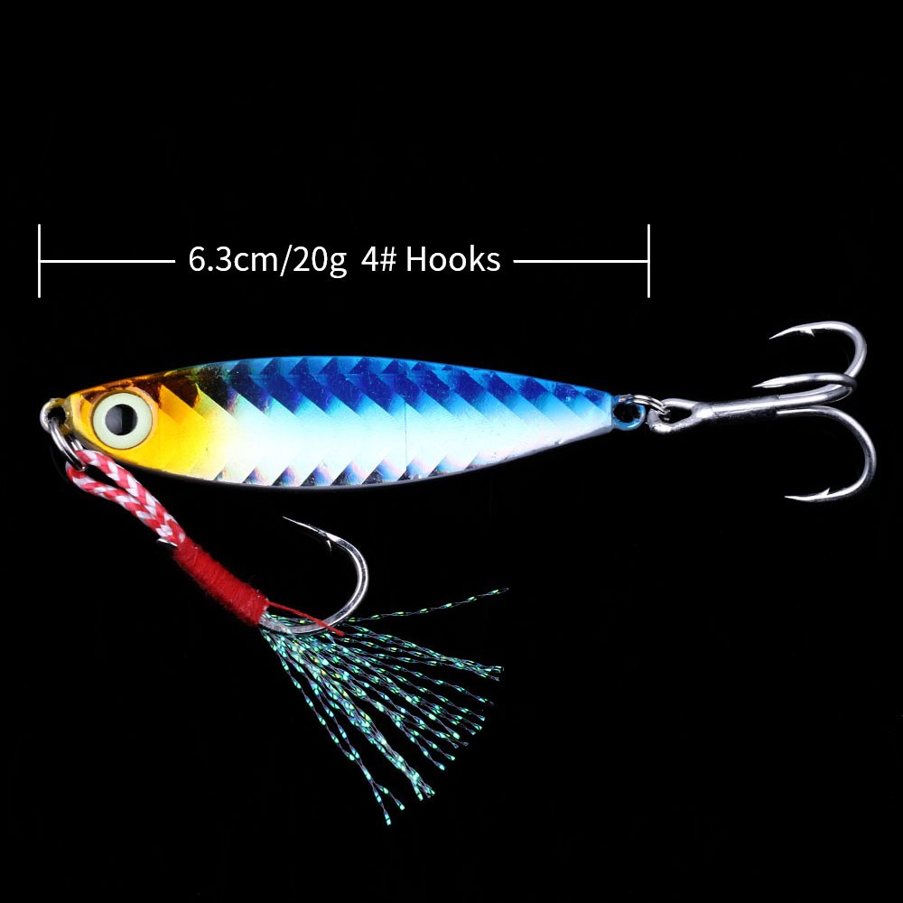 HENGJIA New 1pcs Metal Jig Umpan Pancing Swimbait 7g/10g/15g/20g Laser Fishing Lure Alat Pancing Bait Ikan Kail Tackle