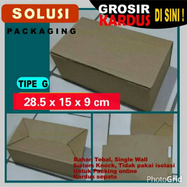 

KARDUS POLOS TIPE G 28.5x15x9 CM/KARDUS SEPATU/DUS/BOX/KARDUS/DOS