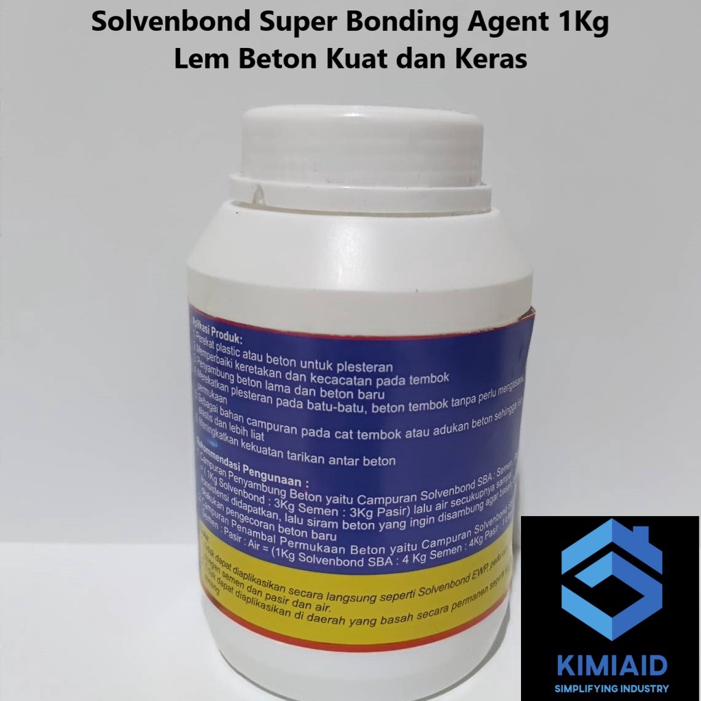 Solvenbond Super Bonding Agent - 1 Kg - Lem Beton - Lem Bonding Agent - Bonding Agent Primer - Lem Keramik - Lem Porselen - Waterproofing - Lem Anti Bocor - Lem Bangunan - Concrete Admixture - Campuran Semen - Lem Material - Lem Perekat Bangunan - Acian