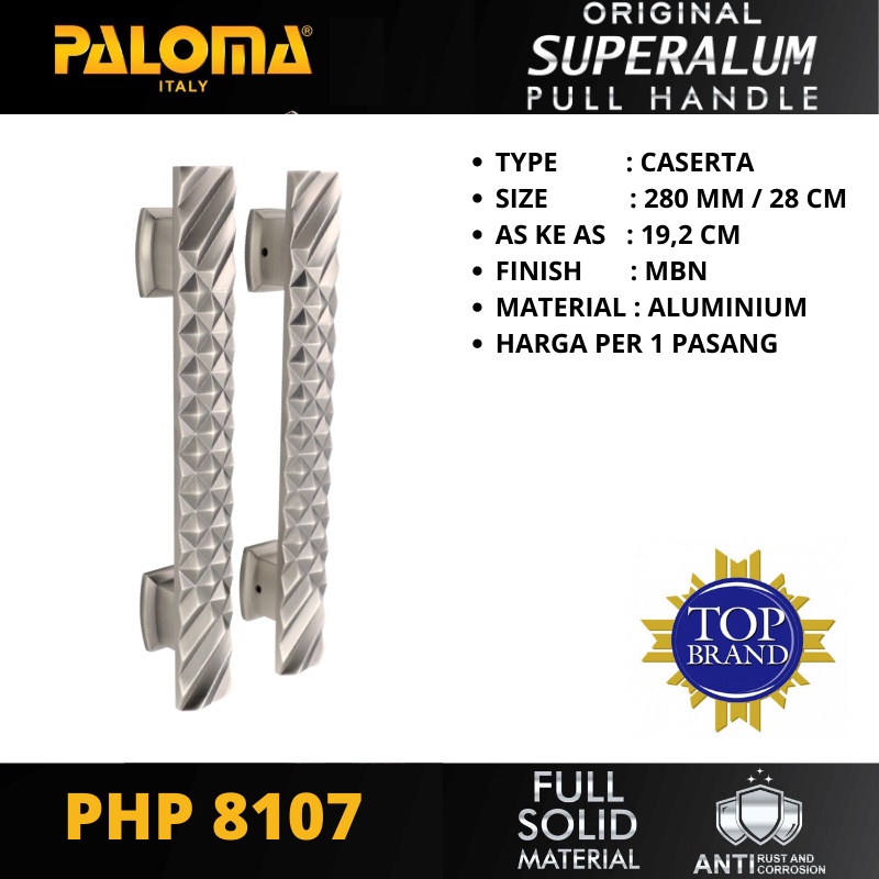 PALOMA PHP 8107 TARIKAN PINTU PULL HANDLE SUPERALUM CASERTA 280MM MBN