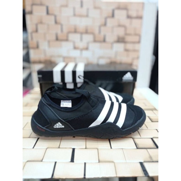 ADIDAS JAWPAW 1 SLIP ON BLACK WHITE PREMIUM QUALITY