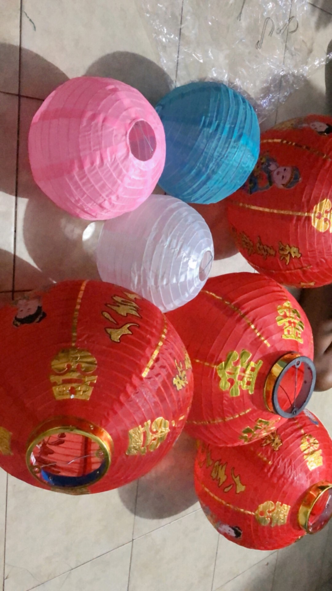 Lampion Kain Polos Warna Warni 20cm 8inch