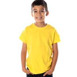 Kaos lengan pendek Polos Anak Anak laki laki dan Perempuan Warna Kuning
