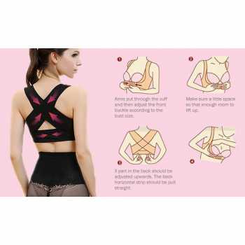 Genkent Korset Tali Body Harness Punggung Breast Support BBJ-16 Korset Corset Penyangga Dada Penahan Payudara Wanita/Tali Bra Koreksi Postur Terapi Punggung Bungkuk